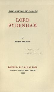 Cover of: Lord Sydenham by Shortt, Adam