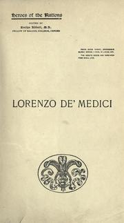 Cover of: Lorenzo De' Medici and Florence in the fifteenth century