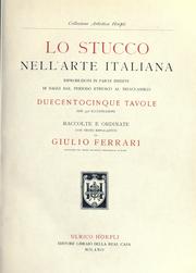 Cover of: Lo stucco nell'arte italiana by Giulio Ferrari