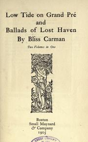 Cover of: Low tide on Grand Pré by Bliss Carman