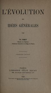 Cover of: L'évolution des idées générales.