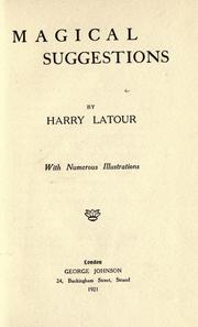 Cover of: Magical suggestions by Harry Latour
