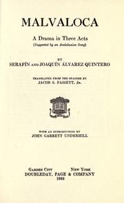 Cover of: Malvaloca by Serafín Álvarez Quintero