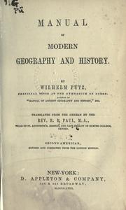 Cover of: Manual of modern geography and history by Wilhelm Pütz