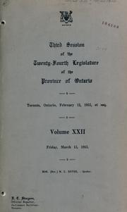 Cover of: Official report of debates (Hansard) : Legislative Assembly of Ontario = | Ontario. Legislative Assembly.
