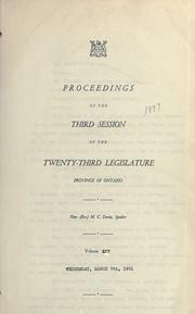 Cover of: Official report of debates (Hansard) : Legislative Assembly of Ontario = by Ontario. Legislative Assembly.