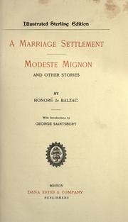 Cover of: A marriage settlement by Honoré de Balzac, Honoré de Balzac