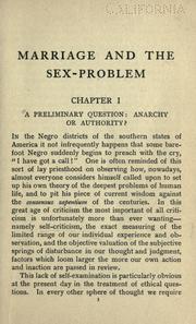 Cover of: Marriage and the sex-problem