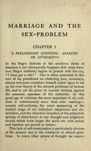 Cover of Marriage and the sex-problem