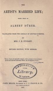 Cover of: artist's married life: being that of Albert Dürer.