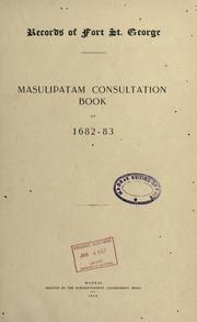 Cover of: Masulipatam consultations book of 1682-83