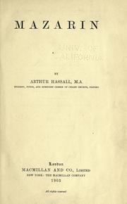 Cover of: Mazarin by Arthur Hassall