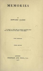 Cover of: Memories by Edward Clodd