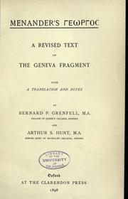 Cover of: Menander's Georgos.: A revised text of the Geneva fragment
