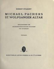 Cover of: Michael Pachers St. Wolfganger Altar. by Robert Stiassny