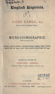 Cover of: Micro-cosmographie. by John Earle