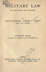 Cover of: Military law by Sisson Cooper Pratt