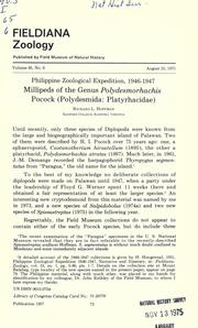 Cover of: Millipeds of the genus Polydesmorhachis Pocock (Polydesmida, Platyrhacidae)