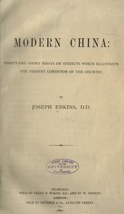 Cover of: Modern China by Joseph Edkins