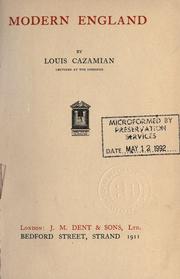 Cover of: Modern England. | Louis FranГ§ois Cazamian