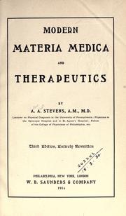 Cover of: Modern materia medica and therapeutics