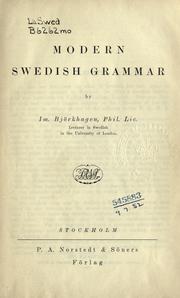 Cover of: Modern Swedish grammar. by Immanuel Bjorkhagen