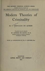 Cover of: Modern theories of criminality by Constancio Bernaldo de Quiros
