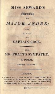 Cover of: Monody on Major Andre: and Elegy on Captain Cook. Also Mr. Pratt's Sympathy. A poem.
