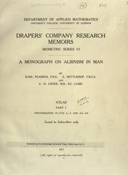 Cover of: A monograph on albinism in man by Karl Pearson