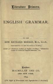 Cover of: English grammar. by Richard Morris