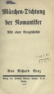 Cover of: M©Þrchen-Dichtung der Romantiker.: Mit einer Vorgeschichte.