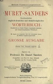 Cover of: Muret-Sanders Enzyklopädisches englisch-deutsches und deutsch-englisches Wörterbuch. by Eduard Muret