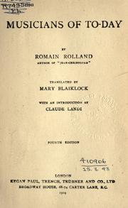 Cover of: Musicians of to-day. by Romain Rolland