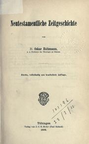 Cover of: Neutestamentliche Zeitgeschichte. by Holtzmann, Oskar