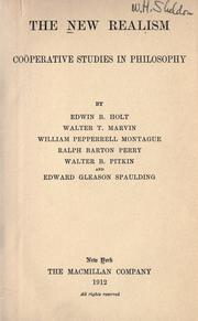 Cover of: The new realism: cooperative studies in philosophy by Edwin B. Holt by 