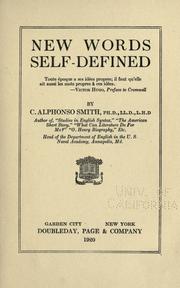 Cover of: New words self-defined.