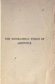 Cover of: The Nicomachean ethics. by Aristotle