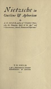 Cover of: Nietzsche in outline & aphorism