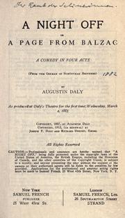 Cover of: A night off, or a page from Balzac by Augustin Daly