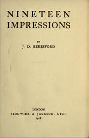 Cover of: Nineteen impressions by J. D. Beresford
