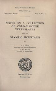 Cover of: Notes on a collection of cold-blooded vertebrates from the Olympic Mountains by Seth Eugene Meek