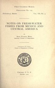 Cover of: Notes on fresh-water fishes from Mexico and Central America.