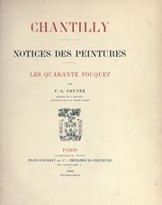 Cover of: Notices des peintures: les quarante Fouquet by Musée Condé.