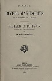 Cover of: Notice sur divers manuscrits de la Bibliothèque vaticane by Élie Berger