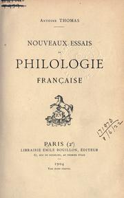 Cover of: Nouveaux essais de philologie française.