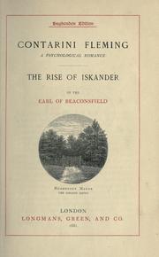 Cover of: Novels and tales by the Earl of Beaconsfield by Benjamin Disraeli