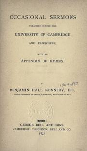 Cover of: Occasional sermons preached before the University of Cambridge and elsewhere: with an appendix of hymns