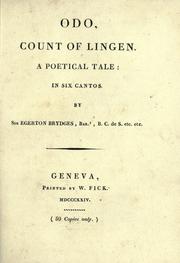 Cover of: Odo, count of Lingen.: A poetical tale: in six cantos.