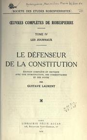 Cover of: Oeuvres complètes. by Maximilien Robespierre