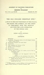 The Old English Christian epic by George Arnold Smithson